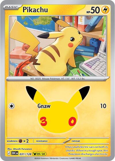 Pikachu - 031/128, Card 031/128