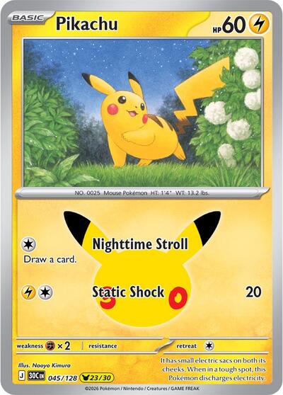 Pikachu - 045/128, Card 045/128