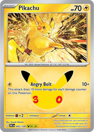 Pikachu - 052/128, Card 052/128