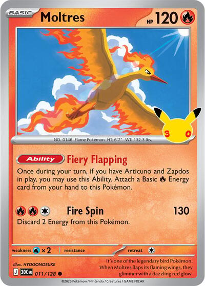 Moltres - 011/128, Card 011/128