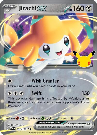 Jirachi ex - 102/128, Card 102/128