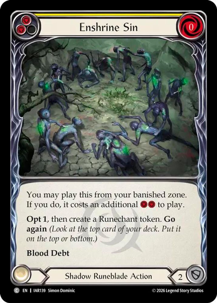 Enshrine Sin (Yellow), Standard, front