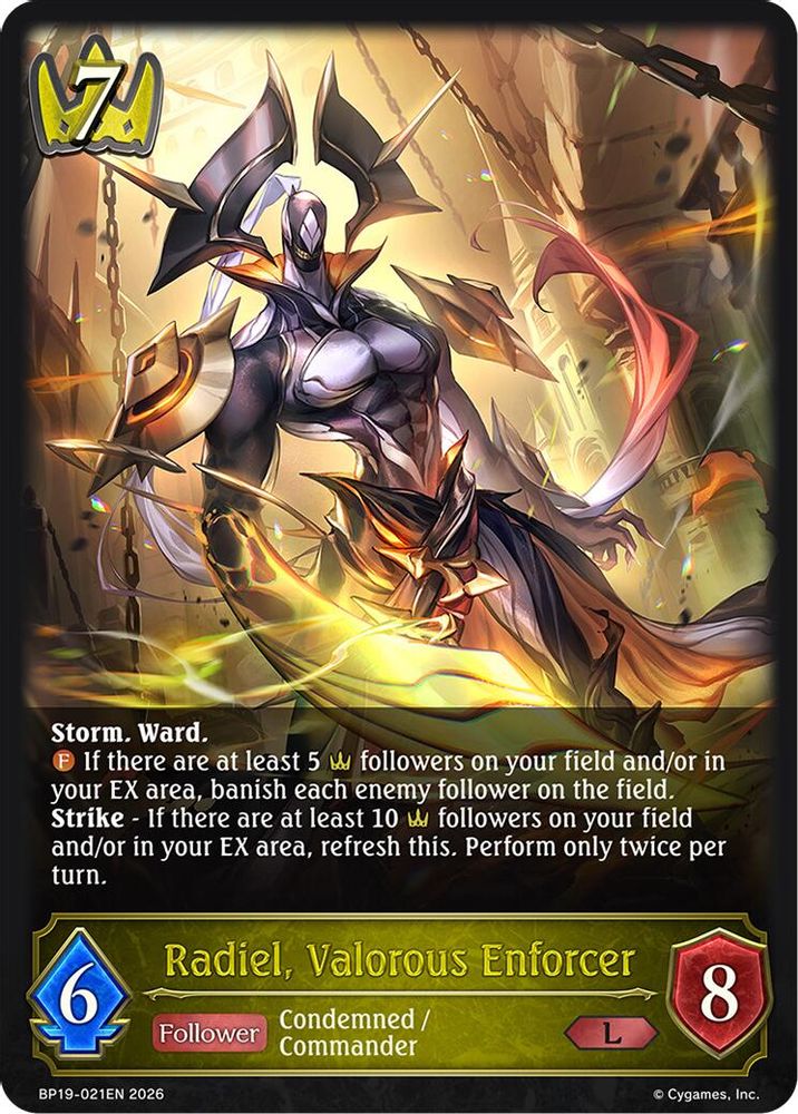Radiel, Valorous Enforcer, Standard, front