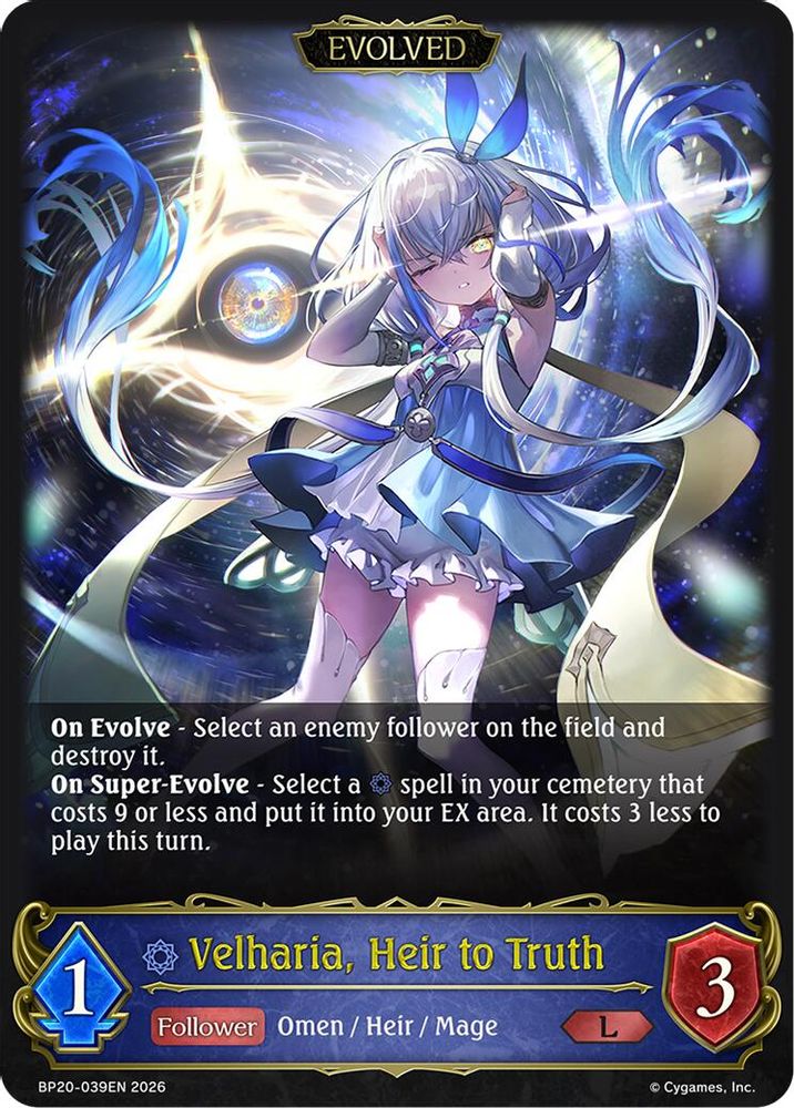 Velharia, Heir to Truth (Evolved), Standard, front