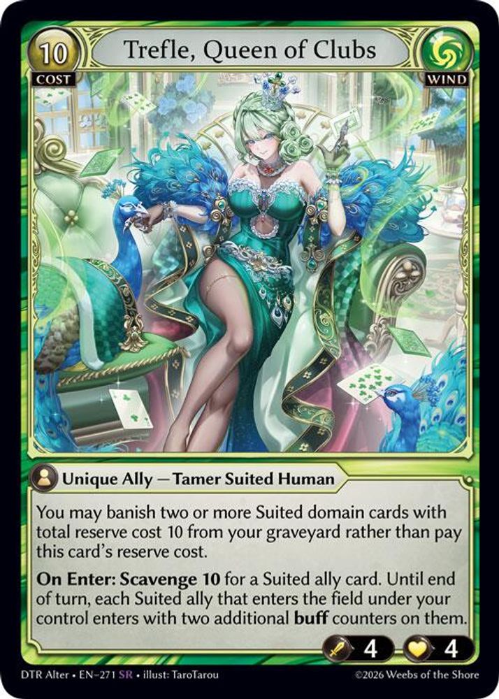 Trefle, Queen of Clubs, Standard, front