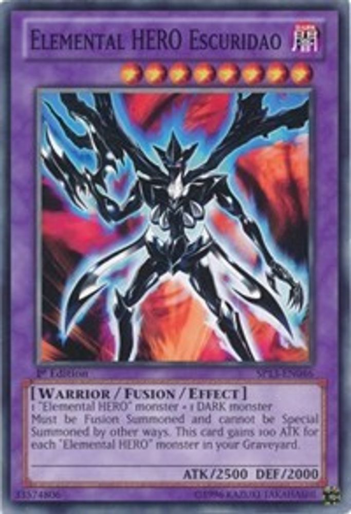 Elemental HERO Escuridao, 1st-edition, front