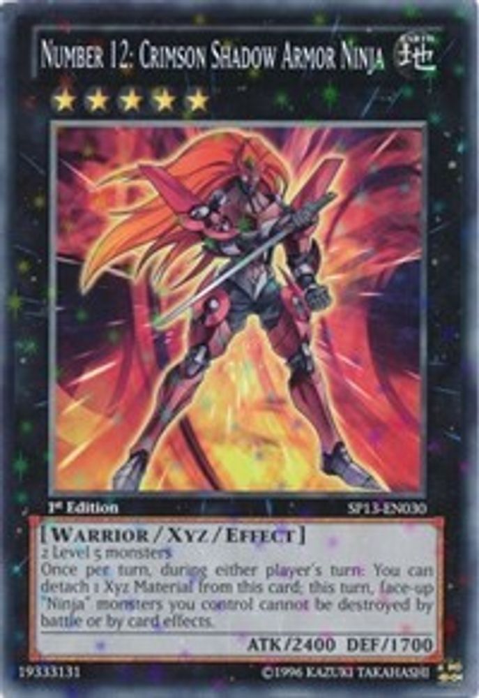Number 12: Crimson Shadow Armor Ninja (Starfoil), 1st-edition, front