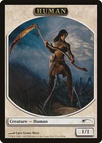 Human // Wolf Double-Sided Token, FNM Promos