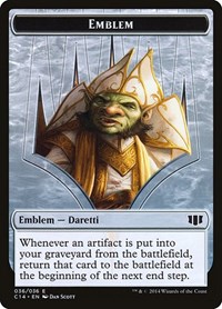 Emblem - Daretti, Scrap Savant // Tuktuk the Returned Double-Sided Token, Commander 2014