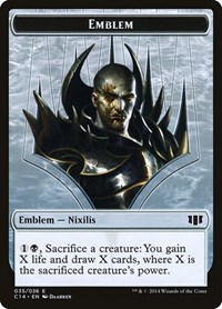 Emblem - Ob Nixilis of the Black Oath // Zombie Double-Sided Token, Commander 2014
