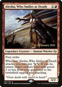 Alesha, Who Smiles at Death, Prerelease Cards