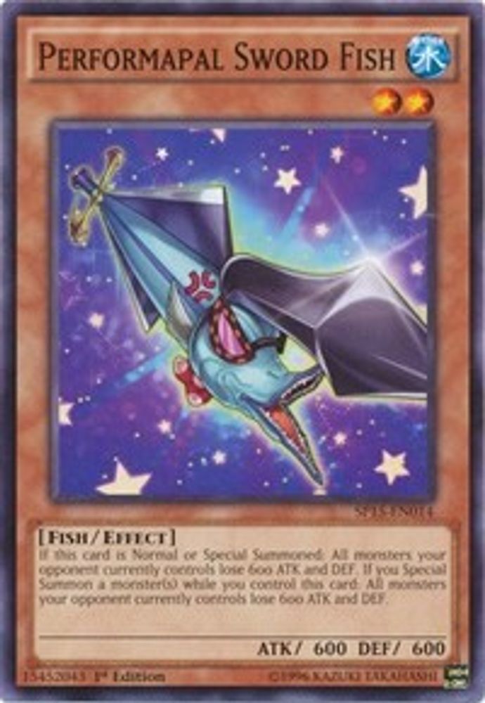 Performapal Sword Fish, 1st-edition, front