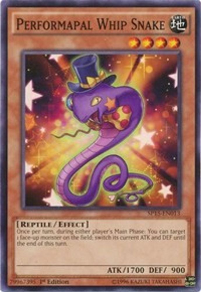 Performapal Whip Snake, 1st-edition, front