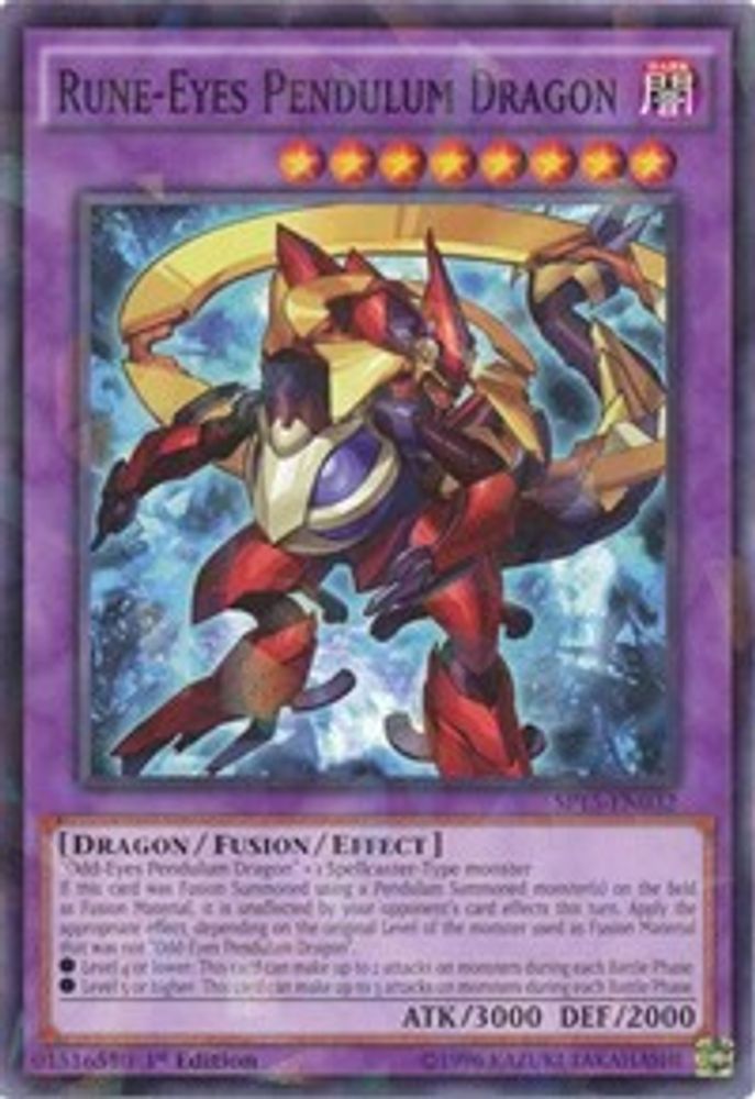 Rune-Eyes Pendulum Dragon (Shatterfoil), 1st-edition, front
